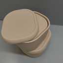 ISSEVE 12Pcs/Set Nesting Silicone Food Storage Containers with Lids, BPA Free Reusable Meal Prep Silicone Containers Airtight, Freezer Dishwasher Safe (33.8oz, 20oz, 10oz, 6.7oz, 1.3oz) (Beige)