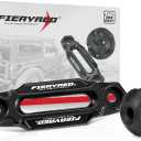 FIERYRED Winch Hawse Fairlead with Winch Cable Hook Stopper Kit,4-7/8 Inch Bolt Pattern Aluminum Fairlead for Synthetic Rope,Suitable for 3500-4500LBS ATV/UTV Winch