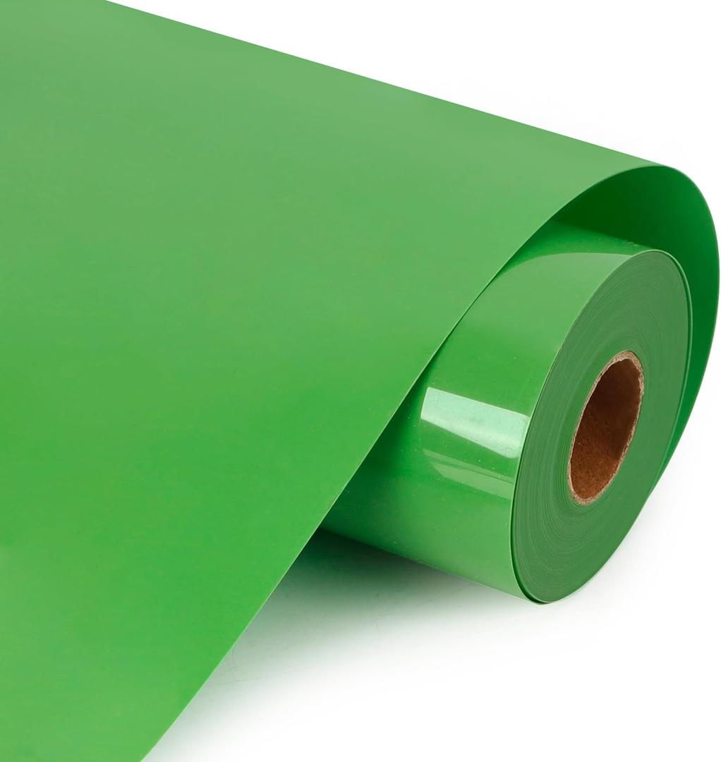 HTVVETUR Light Green Heat Transfer Vinyl - 12" x 9ft HTV Rolls for Shirts, Iron on Vinyl for Cameo - Easy to Cut & Weed (K20 Fruit Green-9ft)