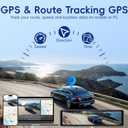 4 Camera System,10" AHD Mirror Rear View Dash Cam, Touch Screen Dash Cam with 128GB Card/Reverse line/WiFi/APP/1080P Night Vision for Car,Pickup,Truck,RV,Bus,SUV,MPV