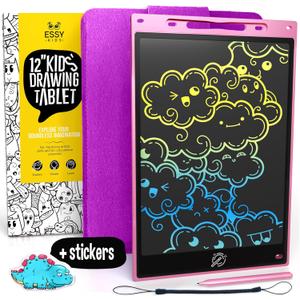 Essy Kids 12 LCD Writing Tablet for Kids Drawing Tablet Kids Writing Tablet LCD Drawing Tablet for Kids Toddler Writing Tablet Kids Drawing Board (12 inches pink)