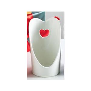 Ceramic Upright Spoon Rest, 6 Inch Heart-Shaped White Spoon Rest for Stove Top, Gomakren Standing Spoon Holder for Kitchen Counter - House Warming Decor Gifts, White Kitchen Accessories