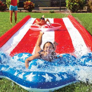 WOW Sports Americana Stars & Stripes (Sleds Only), Backyard Slip and Slide with Sprinkler for Kids, Tear Resistant Slip n Slide Sled