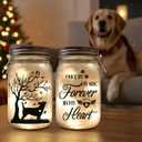 Pawfect House Gifts Once by My Side Forever in My Heart Mason Jars Night Light, Dog Memorial Gifts for Loss of Dogs, Pet Loss Gifts, Dogs Keepsake Memorial, Dog Passing Away Gift for Pet Lovers