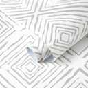 Ismoon Grey Peel and Stick Wallpaper Boho Geometric Contact Paper 17.3" x32.8ft Modern Removable Wall Paper for Kitchen Cabinets Neutral Self Adhesive Wallpaper Bathroom Waterpoof Decor Vinyl