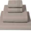 Mellanni California King Sheets Set - 4 PC Iconic Collection Bedding - Hotel Luxury, Extra Soft, Cooling Bed Sheets - Wrinkle, Fade, Stain Resistant (Cal King, Tan)