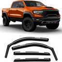 in-Channel Rain Guards Compatible with RAM 1500 2019-2025, Durable Side Windows Wind Deflectors 2019 2020 2021 2022 2023 2024 2025 RAM Rain Guard Black 4 PCS