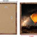 11x17 Picture Frames Wood Rustic Wall Hanging,Smooth Molding & Acrylic Cover,Brown,3 Pack