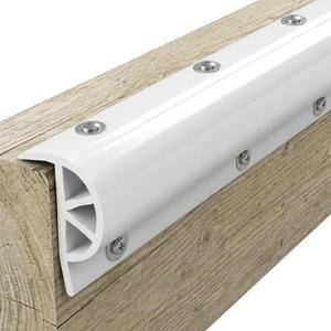 12/16/24FT Marine Dock Bumpers,P-Type PVC Dock Bumper Fenders for Horizontal Decks or Piers Protection,Hardware Inclded(White/Black/Grey)