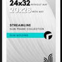 Americanflat 24x32 Poster Frame with Polished Plexiglass - Use as 20x28 Frame with Mat or Display 24x32 Photo Without Mat - Streamline Collection - Thin Border Picture Frames for Wall - Black