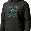 Hybrid Sports NFL - Philadelphia Eagles - Established - Men's and Women's Pullover Hooded Fleece Sweatshirt - Size X-Large - Black