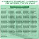 WD21X31910 WD21X23461Dishwasher Par,Dishwasher User Interface Control Board Replacement Kit Dishwasher User Interface Assembly Compatible With GE WD21X10499, WD21X10502, WD21X10503, AP7204355