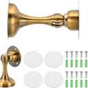 MECCANIXITY Magnetic Door Stoppers Stainless Steel Door Stops, Wall Floor Mounted Doors Holder Keep Doors Open for Home Office Closet (Golden Bronze,Pack Of 2)