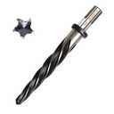 5/8 Bridge Construction Reamer Drill Bit, M2 HSS Taper Chucking Reamer for Steel Alloy Metal Wood Plastic, 1/2" Non-Slip Shank, 5-Spiral Flutes Car Reamer, to Align or Enlarge Holes, 16mm