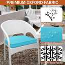Outdoor Chair Cushions Set of 4 Water Resistant Patio Chair Cushions with Tie 3 Year Color Fastness Thick Outdoor Seat Cushion for Garden Lawn Round Corner Teal 17x16 Inch