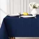 Softalker Jacquard Rectangle Tablecloth - Geometric Line Damask Table Covers Waterproof Stain Resistant Washable Polyester Table Cloths for Indoor & Outdoor(60 x 120 inch,Navy Blue)