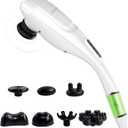 MEGAWISE Cordless Back Massager for Shoulders, Waist, Legs, Rechargeable 3200mAh Battery, 5 Speed and 5 +2 Massage Nodes 5 Hard, 2 Silicone Nodes, Massage While Moving Around (Off White Cordless)