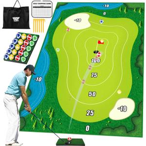 TOY Life Chipping Golf Practice Mats Golf Game Training Mat Indoor Outdoor Games for Adults Family Kids Outdoor Play Equipment Stick Chip Golf Set Backyard Game(Patented)