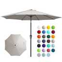 JEAREY 9FT Outdoor Patio Umbrella, Market Umbrella, Fog Gray