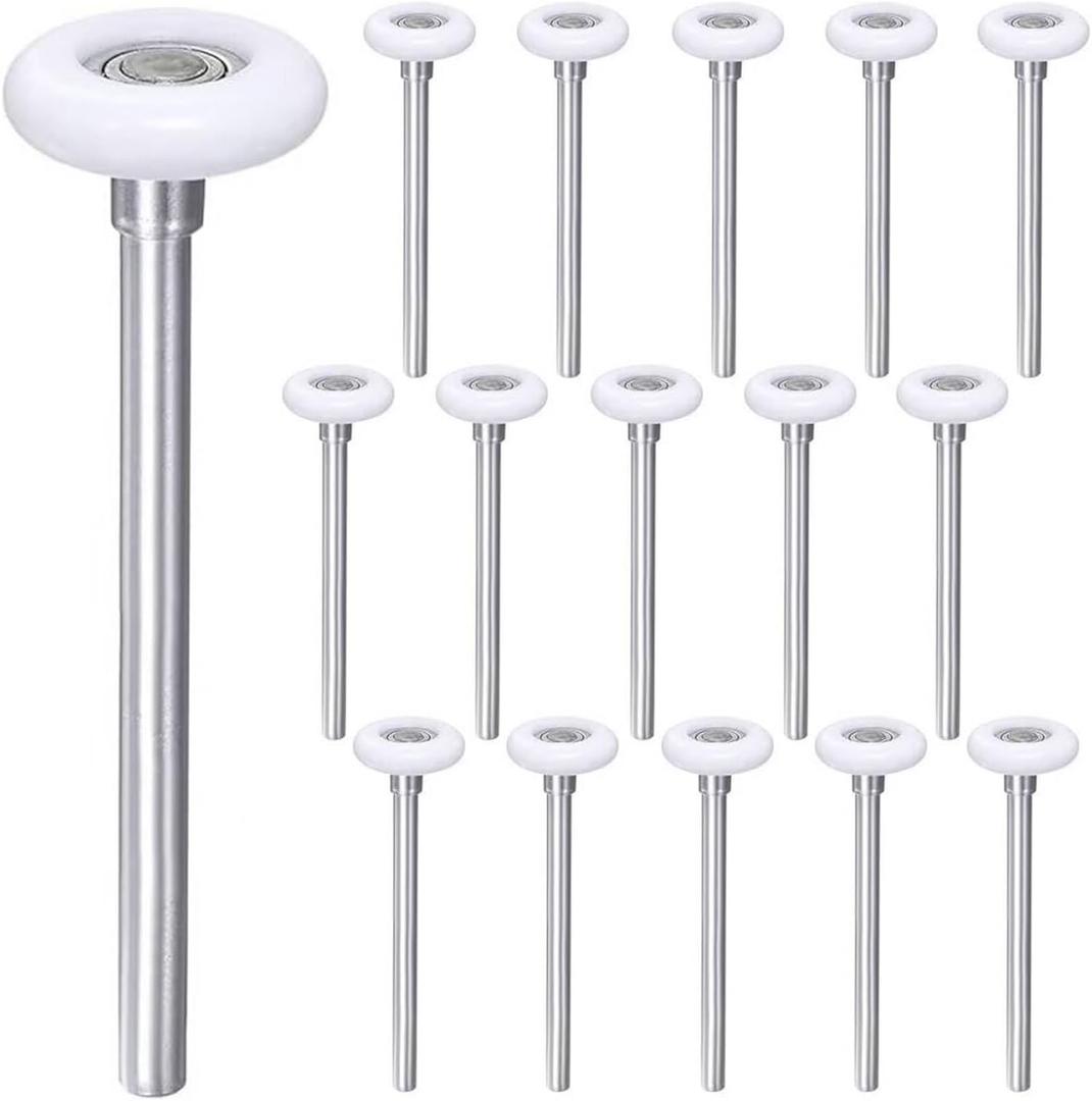 Durable 2 Inches Nylon Garage Door Rollers 6200ZZ 10 Ball Bearing 6.2Inches Stem (6.2" Long Stem 16pcs)