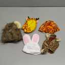 Weewooday 5 Pcs Cat Adorable Costume Bunny Hat with Ears Funny Mane Cat Hat for Pets and Small Dogs Kitten Puppy Party Costume Accessory Headwear(Rabbit, Lion, Leopard, Tiger, Giraffe)