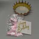 Landical 8 Pcs Queen Crown Cake Topper Corona Para Pastel Princess Cake Decorations Princess Crown Happy Birthday Topper Bow Tie for Birthday Party Wedding Supplies(Gold and Pink)