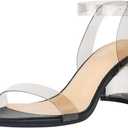 ZriEy Women's Clear Heels Strappy Chunky Block Heeled Sandals 2.2 Inch Open Toe Adjustable Ankle Strap Pump Sandals for Weddings Parties Daily Wear (10)