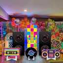 6 Pcs 80s 90s Large Stand Party Decorations Set with Sturdy Bases Big Yard Sign for Themed Party Baby Shower, Photo Booth Props Indoor Outdoor