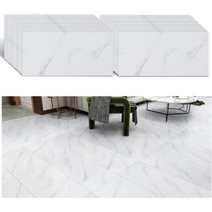 VEELIKE Peel and Stick Floor Tile 12"x24" Grey Marble Waterproof Vinyl Flooring Tiles Self Adhesive Removable Floor Sticker Tiles for Bathroom Kitchen Bedroom Laundry Room Garage Floor Adorn 24 Pack