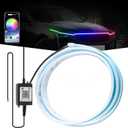 Ultra Thin LED Hood Light Strip, RGB Illusory Color Beam Kit, Multicolor Flexible LED Daytime Running Strip Lights for Cars, Trucks, Pickups, SUVs, etc (60in)