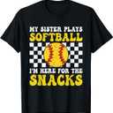 My Sister Plays Softball I'm Here for The Snacks Brother Kid T-Shirt, Size Kids 3