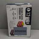 12 PACK Multi-Use Clear Plastic Storage Bins for Organizing w/Labels - Home, Kitchen, Pantry, Bathroom, Office, Cabinet Shelf Organizer Bins - SOHO Collection, RV, Fridge Organization Containers - L