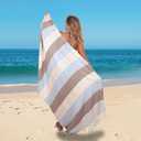 100% Cotton Turkish Beach Towels Great for Beach, Bathroom Towels Adult Travel Essentials Cruise Accessories Vacation Yoga Mat Soft Feel High Absorbent Sand Free Quick Dry (Apollania Blue Brown)