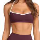 LASLULU Womens Adjustable Spaghetti Straps Sports Bra Sweetheart Neck Wireless Padded Workout Yoga Crop Top, S