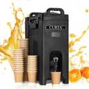 CURTA 5-Gallon Insulated Beverage Dispenser- Hot and Cold Drink Container with Ergonomic Handle, Stand & Leak-Proof Lock, Commercial Drink Pitcher for Coffee, Juice, Lemonade, Parties,Events (EXP 05/23/30)