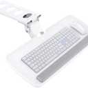 HUANUO Keyboard Tray Under Desk, 360 Adjustable Ergonomic Sliding Keyboard & Mouse Tray, 25" W x 9.8" D (White)