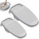 Frezonika 2 Pack Wash Board for Hand Washing Clothes, New Updated Washing Boards with Soap Holder and Non-slip Base, 2 Sizes Large Washboard for Laundry, Kitchen Sink (Grey)