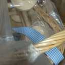 2PC Wicker Carriage Flower Basket, Willow Centerpiece Decor Wooden Wheels