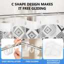 Resze 24 PCS Shower Curtain Rings, Plastic Clear Shower Curtain Hooks, C-Shaped Rings Hook Hanger Bathroom Shower Window Rod