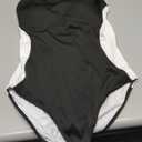 Blooming Jelly Women One Piece Tummy Control Swimsuit Ribbed Color Block Bathing Suits Backless High Neck Swim Suit XL