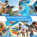 Electric Squirt Water Gun for Adults & Kid, Automatic Water Blaster Toy with Battery Powered, Long Range & High Capacity, Powerful Water Pistol for Outdoor Pool Beach Backyard Play Water Game
