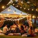 Brightown LED Outdoor String Light, 109 Feet Patio Lights with 52 Edison Shatterproof Bulbs(2 Spare), UL Listed Waterproof Outside Lights for Backyard Balcony Party Xmas Decor, E12 Base, Connectable