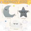 Briwooody 3 Pcs Moon Stars and Cloud Celestial Nursery Decor Bohemian Wood Nursery Shelves Decoration Wooden Nordic Boho Baby Wall Adornment for Bedroom Wedding Baby Shower Boys Girls Kids