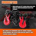G80 Transport Binder Chain 5/16 Inch x 20 Foot | 4,900 lbs Safe Working Load | Tow Chain with Clevis Grab Hooks | Ideal for Transporting, Towing, and Binding Equipment