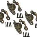 QCAA Forged Brass Sash Lock in Solid Brass, CTC 2", Brushed Antique Brass, 4 Pack