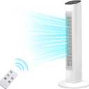 Antarctic Star Tower Fan 85°Oscillating Quiet Cooling 15H Timer Remote Control Powerful Standing 3 Wind Speed 3 Wind Modes LED Display Bladeless Portable LED Display,Bedroom Office, White