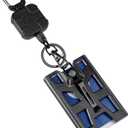 Heavy Duty Badge Holder with 32' Retractable Keychain Reel, Black (Holds 4 Cards)