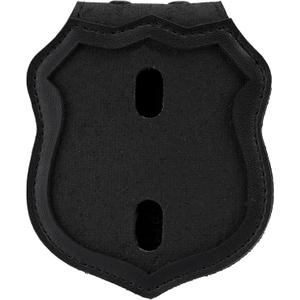 TT TYTX NYPD Badge Holder for Belt & Neck - Leather Police Badge Holder with Clip and Stainless Steel Chain, Concealed Photo Pocket (Black)