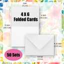 50 Pack Heavyweight Cotton Watercolor Cards with Envelopes, 4 x 6 Inch, Perfect for Painting or Card Making, Ideal for Christmas and Birthday Gifts