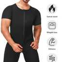DYUAI Sauna Suits for Men Sauna Sweat Shirt Heat Trapping Vest Full Sauna Shorts Workout Top with Shorts Exercise Fitness(BH7009-01-XL)